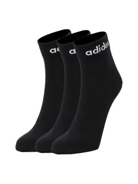 adidas neo Nc Ankle 3pp Logo Jacquard Sports Socks 3 Pairs Black GE6177