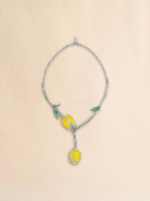 YELLOW ENAMELLED TULIP NECKLACE