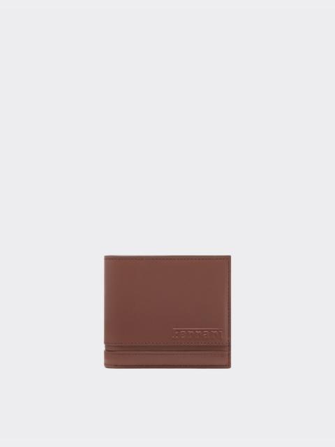 Horizontal wallet in smooth nappa leather