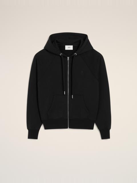 BLACK COTTON TONAL AMI DE COEUR HOODIE