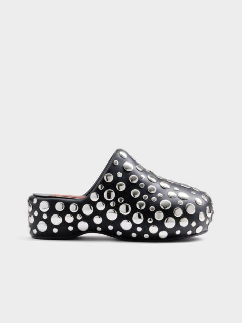 Studded Bubble Clog In Black/Silver