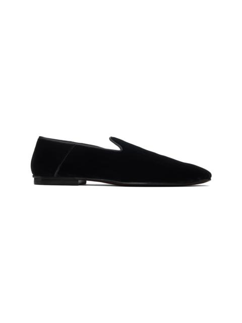 Black Stripped Steven Slipper Loafers