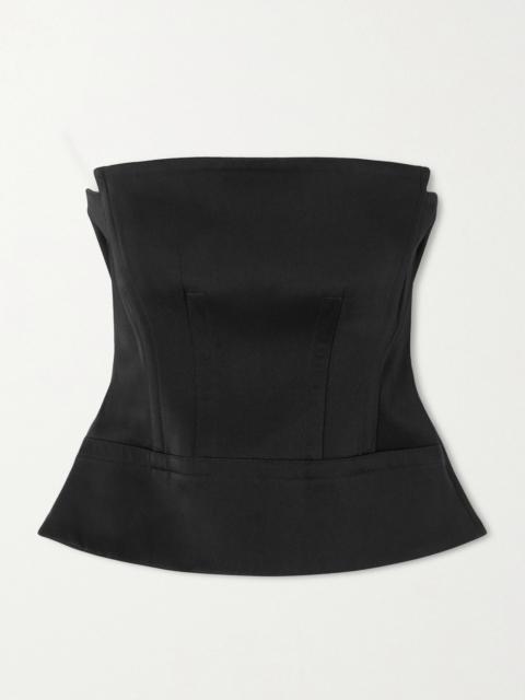 Architectural Satin-crepe Bustier Top