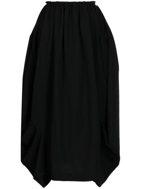 gathered asymmetric skirt