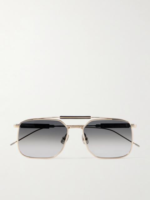 Aviator-style Gold-tone And Acetate Sunglasses