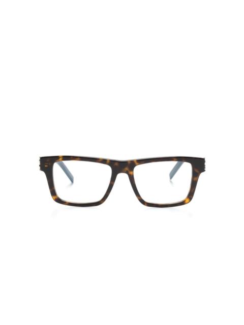 tortoiseshell square-frame glasses