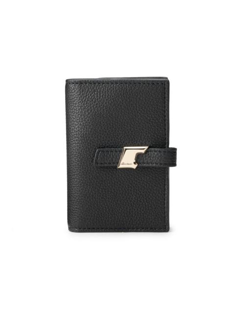 Black tumbled leather credit card holder