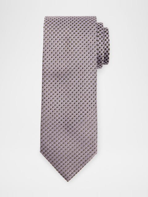 Men's Staggered Box Silk Tie