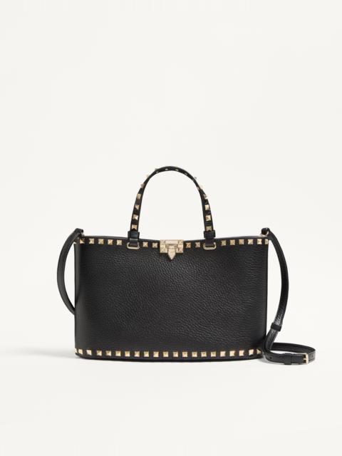 VALENTINO GARAVANI ROCKSTUD SMALL SHOPPING BAG IN GRAINY CALFSKIN