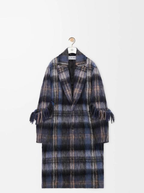 Coat in mohair and wool blend