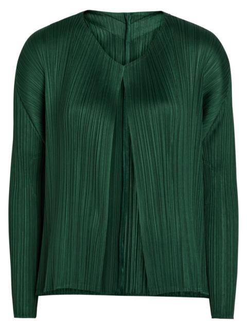 Pleats Please Issey Miyake Pleated Woven Cardigan