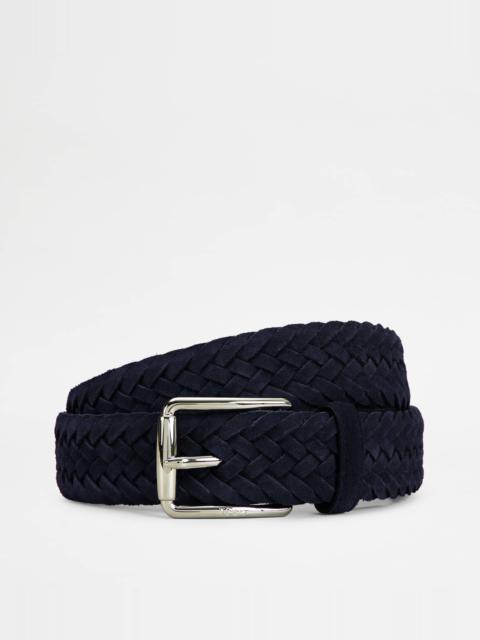 BELT IN SUEDE - BLUE