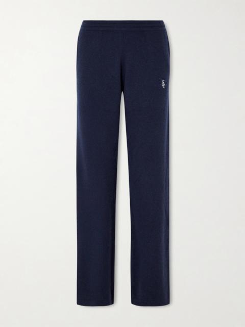 Embroidered Cashmere And Wool-blend Track Pants