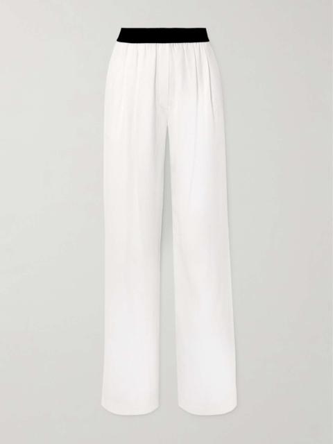 Takaroa pleated twill straight-leg pants Off-white