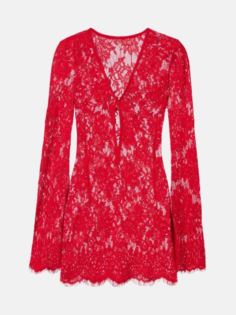 Millie cotton and brocade lace minidress