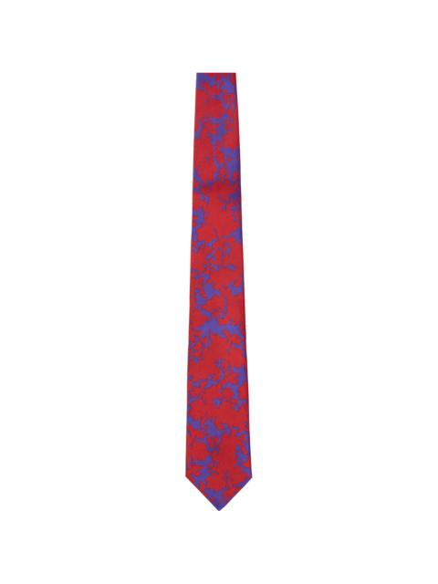Red & Purple Printed Silk Tie