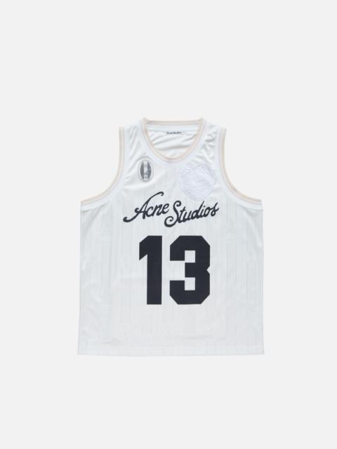 Sports jersey tank top - White