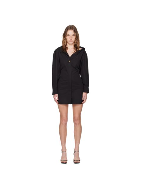 Black La Casa 'La mini robe chemise' Minidress