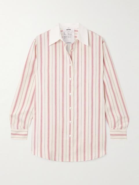 Linden Poplin-trimmed Striped Silk And Linen-blend Shirt