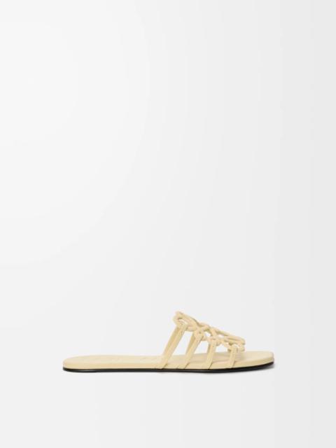 Petal Anagram slide in rhinestone-embellished suede