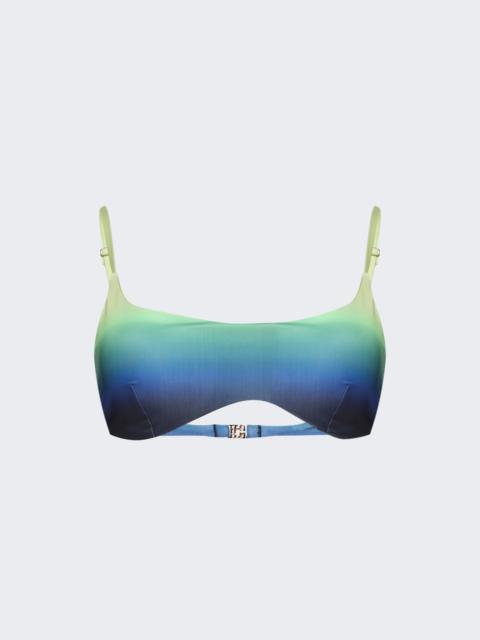 Gradient Printed Bikini Top Blue And Green