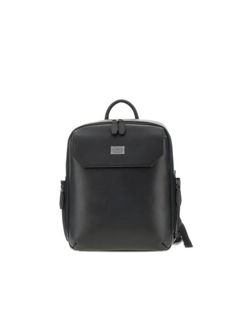 flap leather backpack
