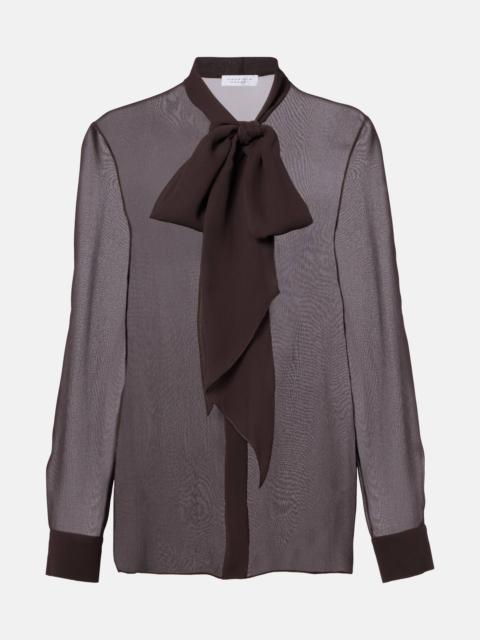 Shildon tie-neck silk blouse