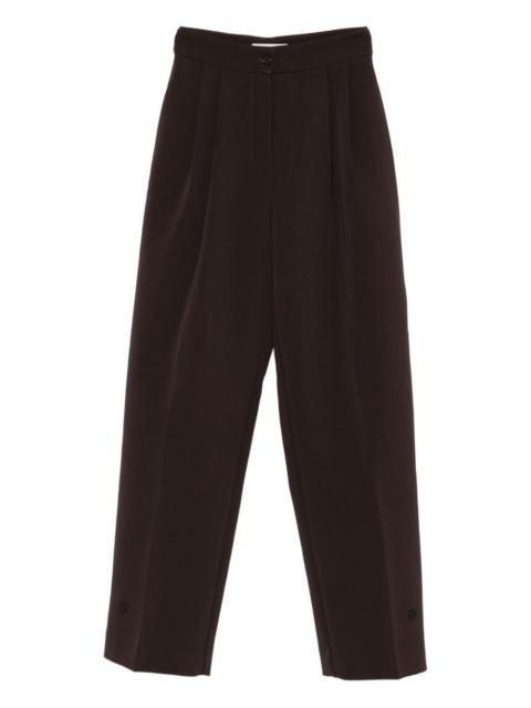 button-fastening darted trousers