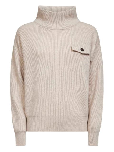 ribbed high-neck sweater