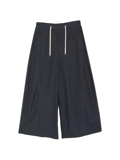 drawstring-fastening wide-leg trousers