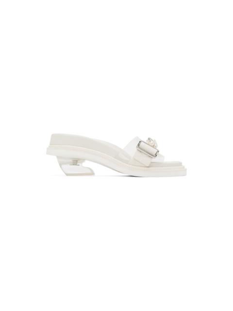Off-White Embellished Slides