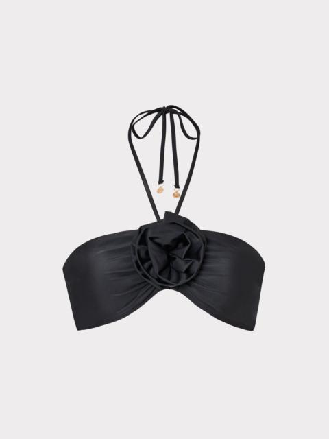 Floral Applique Halter Bikini Top