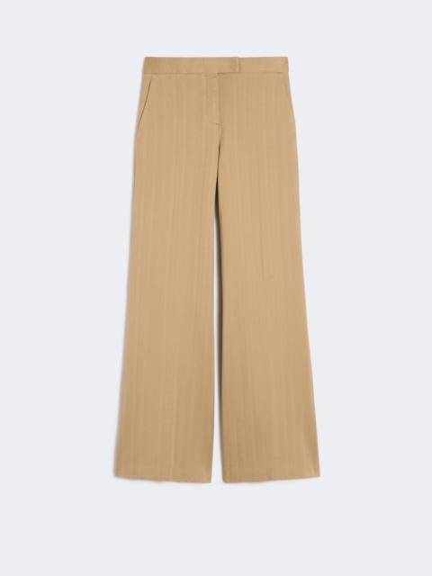 Pinstripe jacquard jersey trousers - DESERT