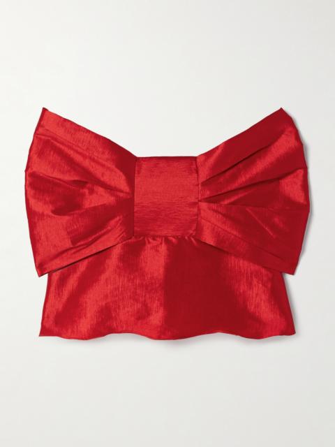 Faye Strapless Bow-embellished Taffeta Top