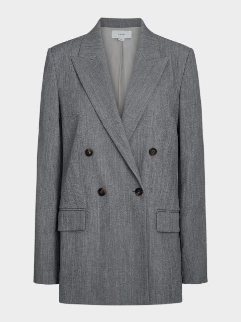 Double-Breasted Wool Twill Blazer