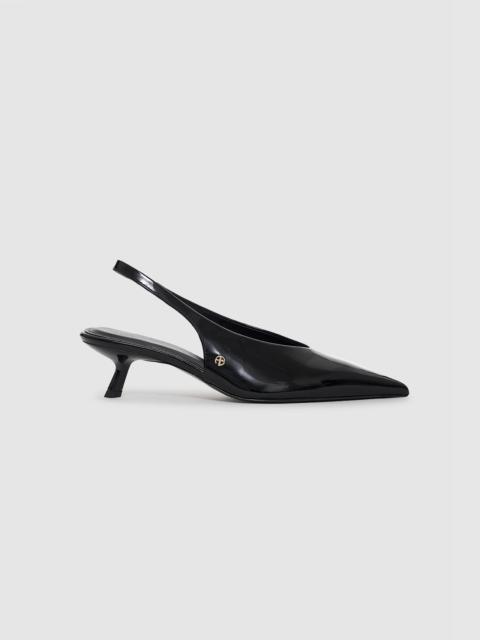 Hilda Slingback Pumps - Black Patent