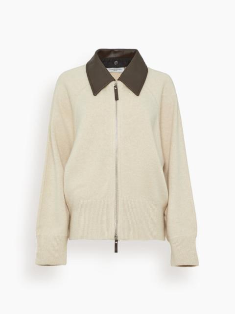 The Conrad Knit Jacket in Oatmeal/Brown