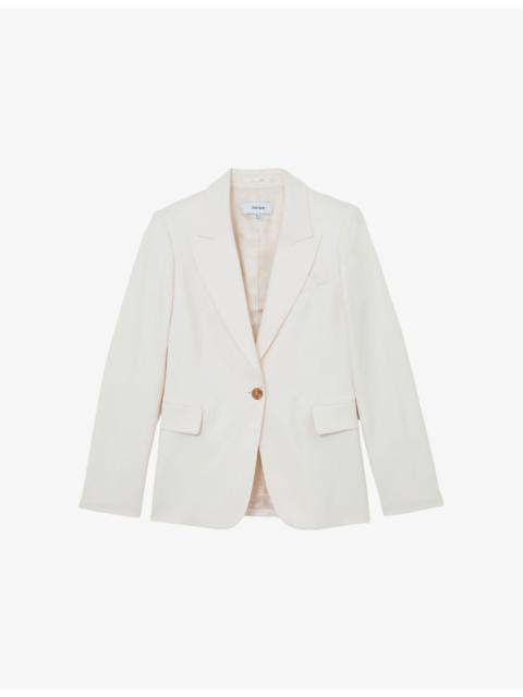 Malin Peak-Lapel Single-Breasted Woven Blazer