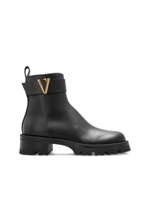 V-Ankle buckle-detail boots