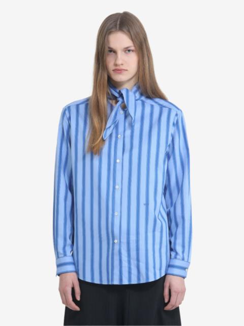 STRIPED SHIRT WITH BOW COLLAR