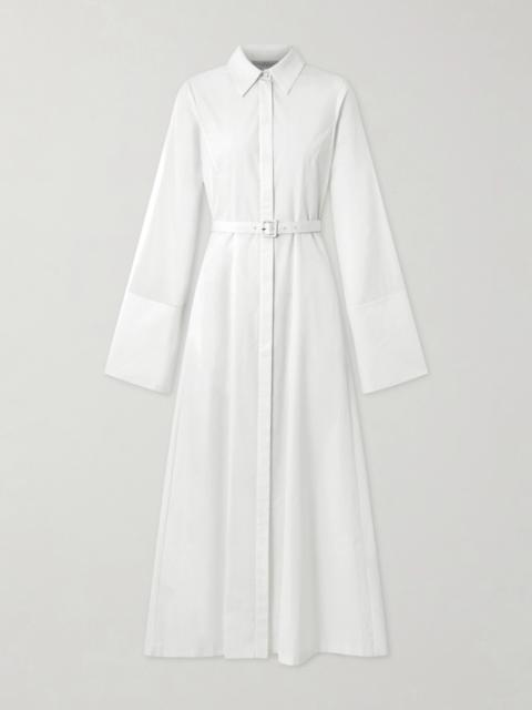 Carmina Belted Cotton-poplin Maxi Dress