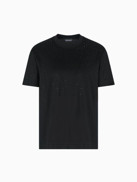 CLUBWEAR T-SHIRT IN A LYOCELL BLEND JERSEY WITH RHINESTONES