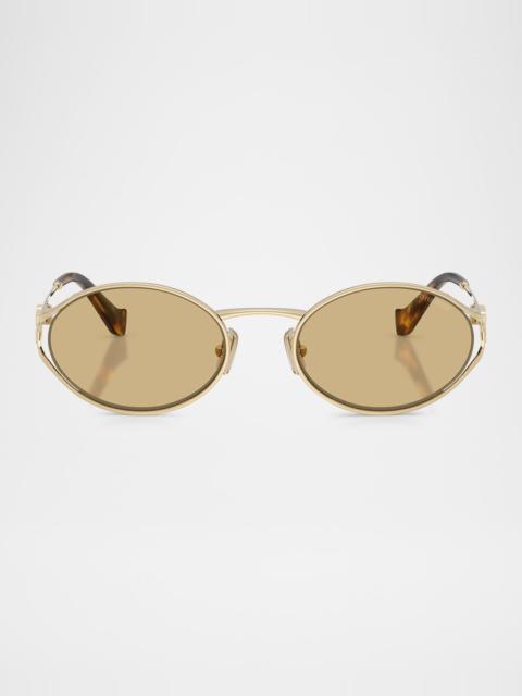 MU 52YS Metal Oval Sunglasses