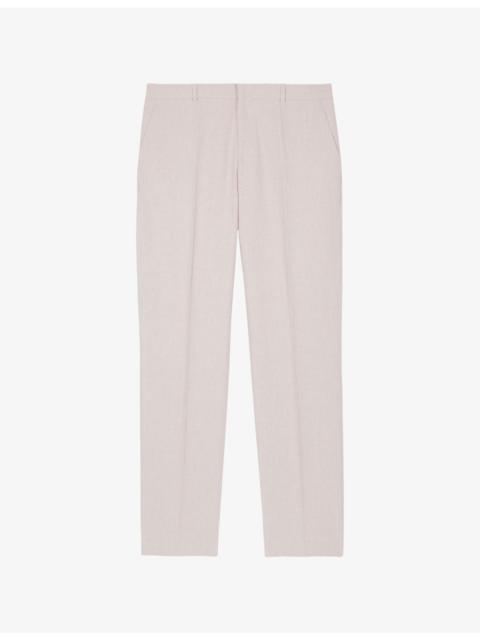 Straight-Leg Regular-Fit Cotton and Linen-Blend Trousers