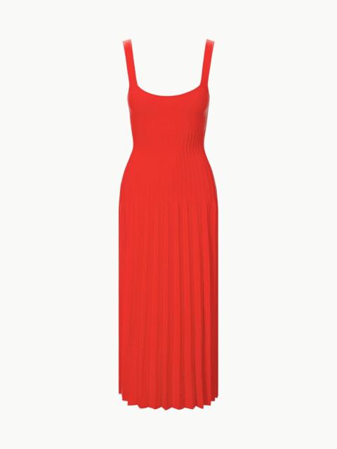 STAUD ELLISON DRESS RED ROSE