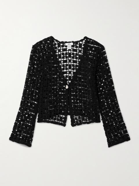 Nerea Embellished Crocheted Cotton Top