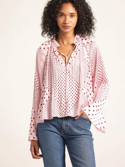 CLAIRA SATIN RAGLAN SLEEVE BLOUSE