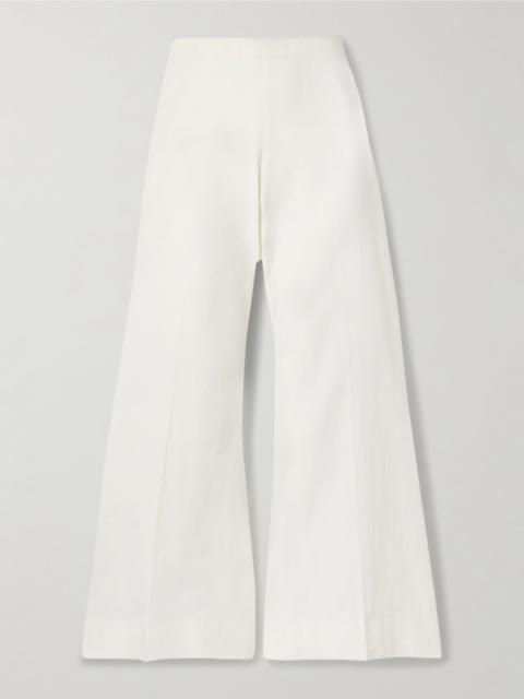 Walter cotton-canvas flared pants Cream