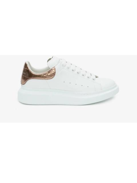 Alexander McQueen Oversized White Rose Gold Croco