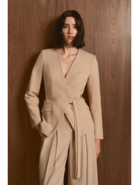 Compact Essential Belted Asymmetric Blazer